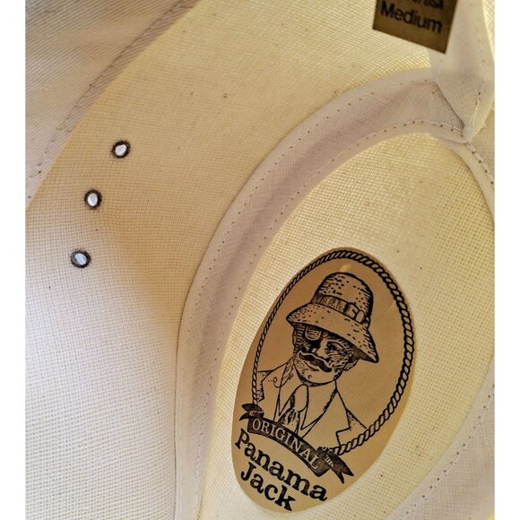 Panama Jack Medium Beige Canvas Safari Hat With Ventilation Eyelets & Adjustable - Picture 5 of 7